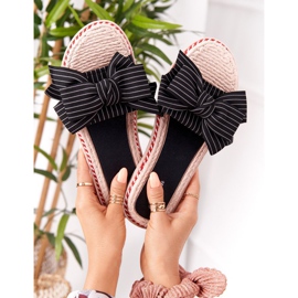 PS1 Pantuflas de goma Gabriell negras con lazo negro 6