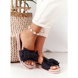 PS1 Pantuflas de goma Gabriell negras con lazo negro 4