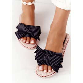 PS1 Pantuflas de goma Gabriell negras con lazo negro 5
