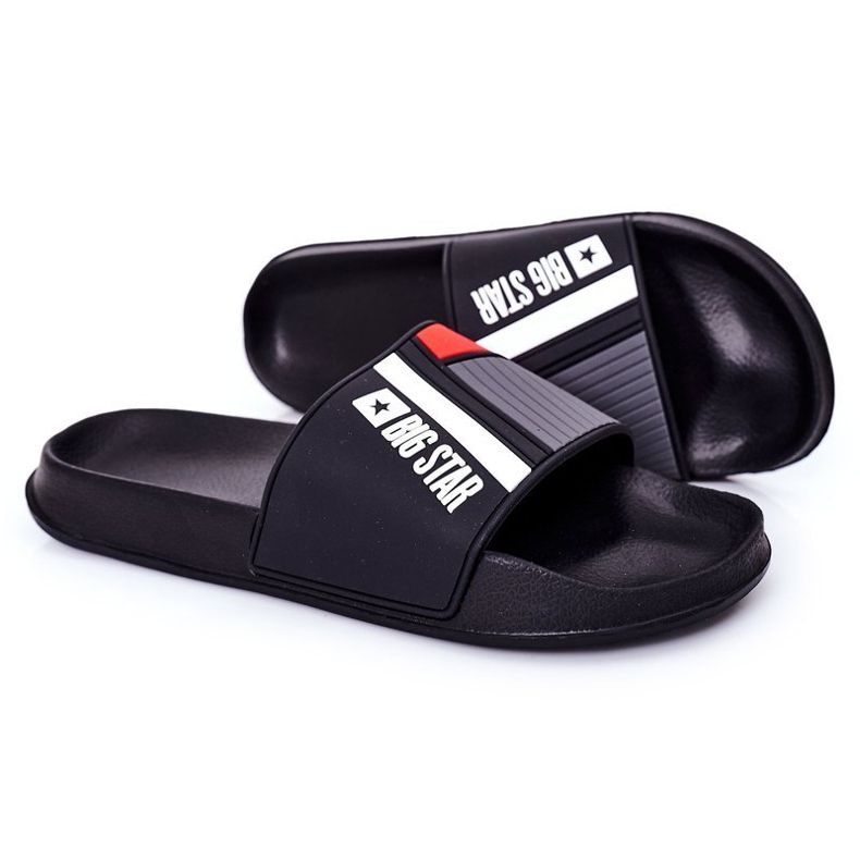 Pantuflas negras Big Star HH174836 para hombre negro 1