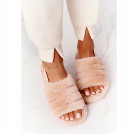 PS1 Pantuflas de piel sobre plataforma de copo de nieve beige 3