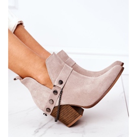 Botines de ante en una barra Lewski Shoes 2880 Cappuccino beige 1