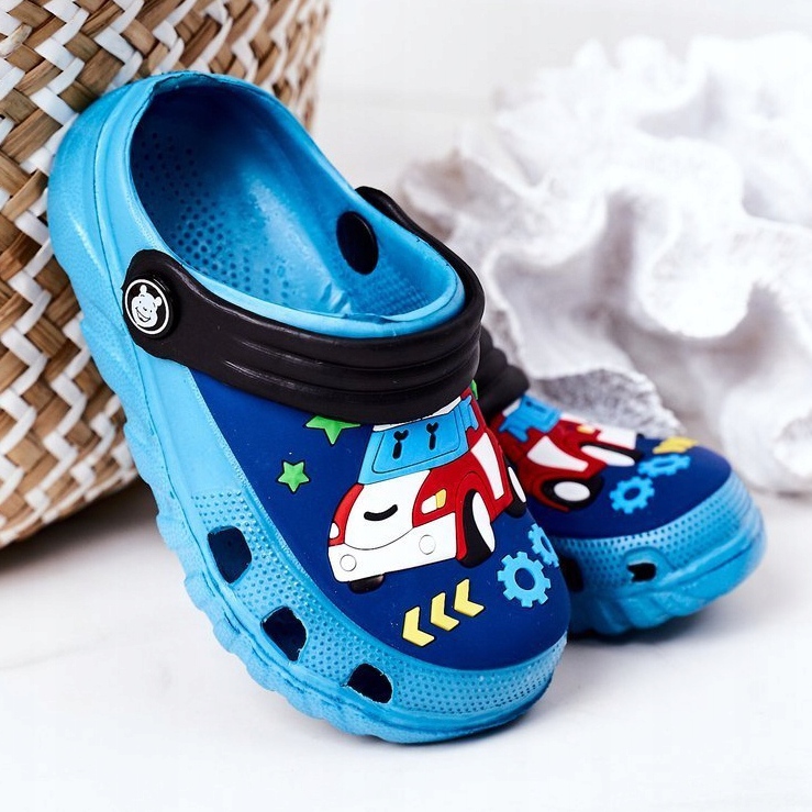 Pantuflas Niños Espuma Crocs Azul Negro Oscar 2