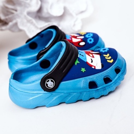 Pantuflas Niños Espuma Crocs Azul Negro Oscar 1