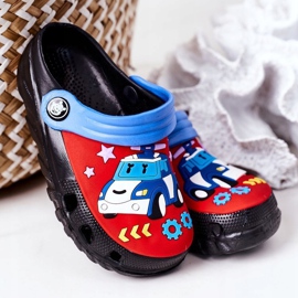 Pantuflas Niños Espuma Crocs Negro Azul Oscar rojo 3