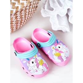 Pantuflas Niños Espuma Crocs Rosa Turquesa Oscar azul rosado 4