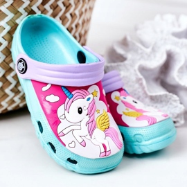 Pantuflas Niños Espuma Crocs Verde Violeta Oscar 2 Pantuflas Niños Espuma Crocs Verde Violeta Oscar 2