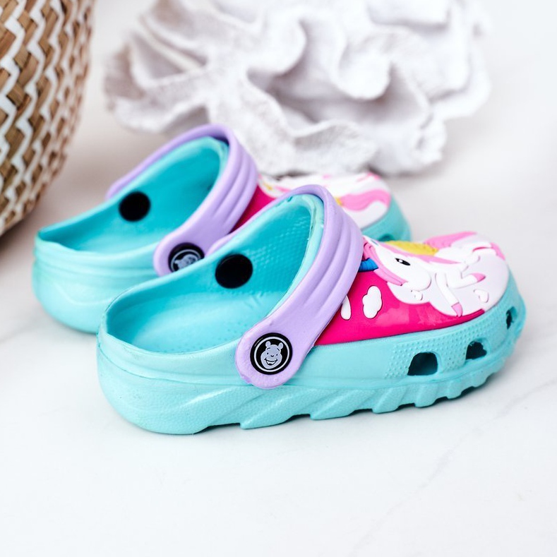 Pantuflas Niños Espuma Crocs Verde Violeta Oscar 1 Pantuflas Niños Espuma Crocs Verde Violeta Oscar 1