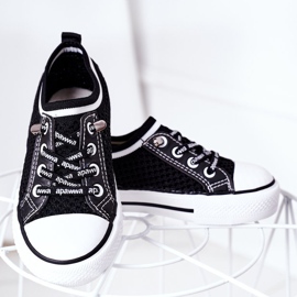 Apawwa Zapatos deportivos negros Airy Kids Club para niños 3