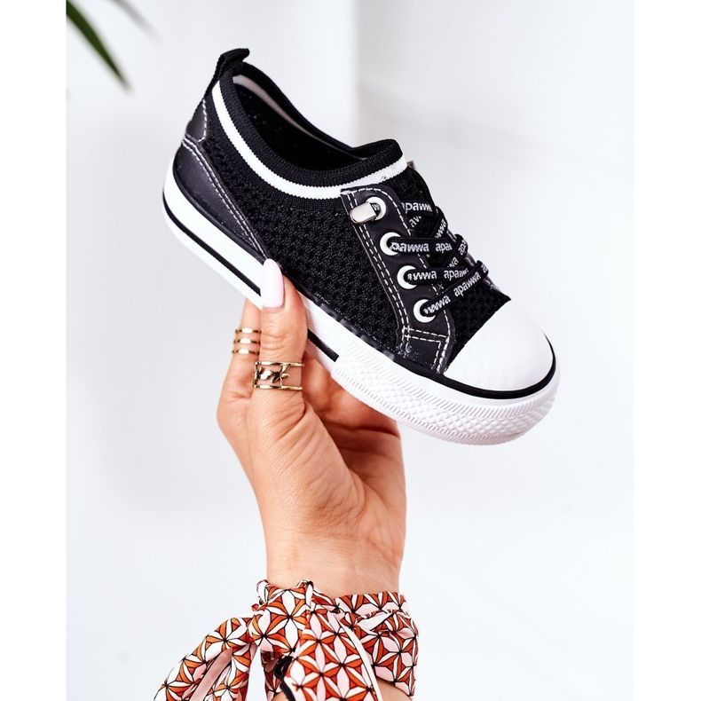 Apawwa Zapatos deportivos negros Airy Kids Club para niños 1