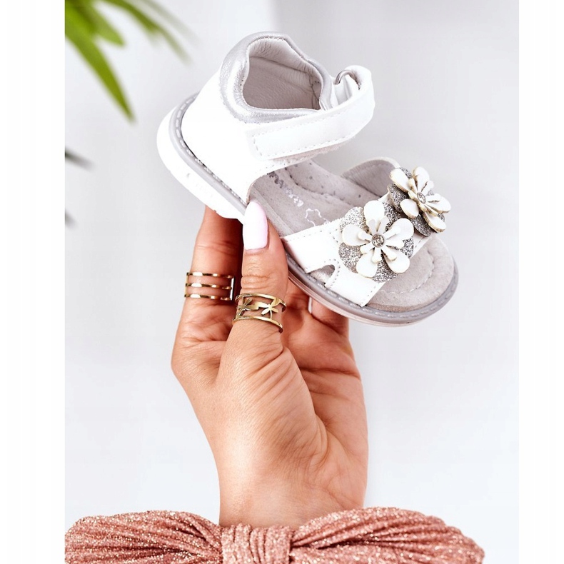 Apawwa Sandalias Infantiles Con Velcro Maysa Blanco 1