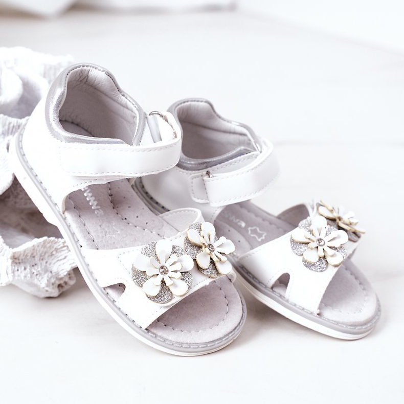 Apawwa Sandalias Infantiles Con Velcro Maysa Blanco 2