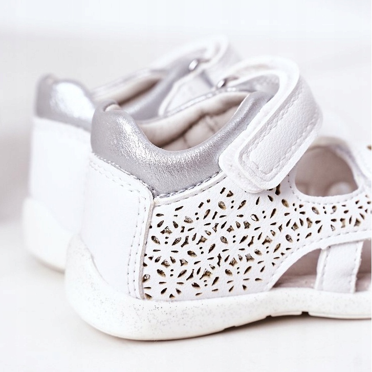 Apawwa Sandalias Infantiles Piel Con Velcro Blanco Meera 2
