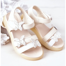 Apawwa Sandalias Infantiles Mariposas Velcro Malvika Blanco 4