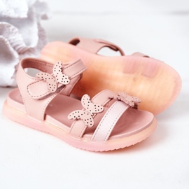 Apawwa Sandalias Infantiles Con Velcro Mariposa Rosa Malvika rosado 3
