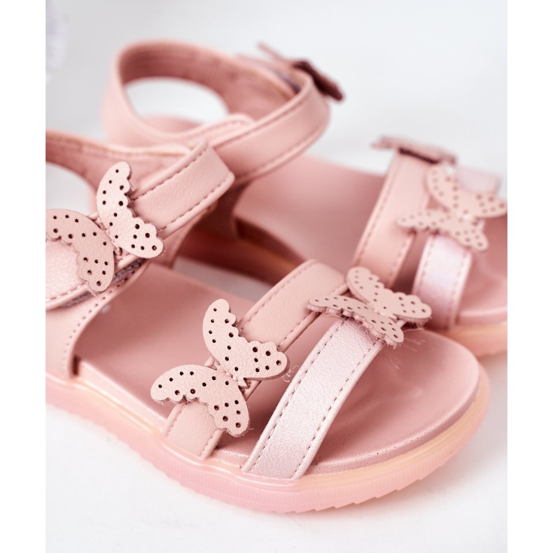 Apawwa Sandalias Infantiles Con Velcro Mariposa Rosa Malvika rosado 1