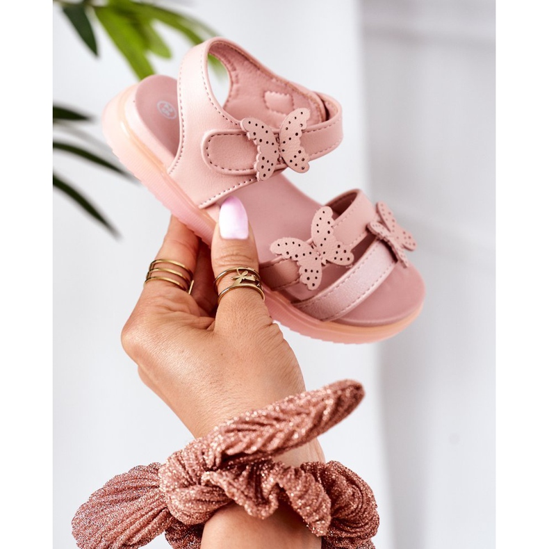 Apawwa Sandalias Infantiles Con Velcro Mariposa Rosa Malvika 2