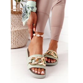 PS1 Pantuflas de Goma con Cadena One Moment Verde Claro 1