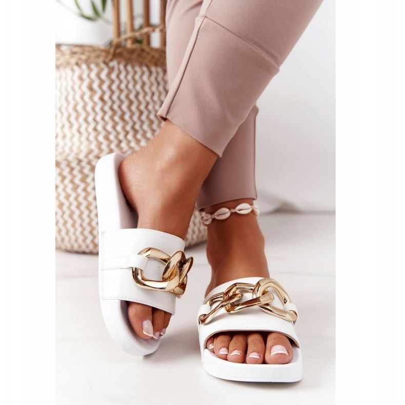 PS1 Chanclas de goma One Moment con cadena blanco 2