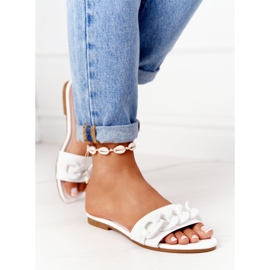 PS1 Zapatillas de Piel con Cadena Blanca Paso a Paso blanco 4