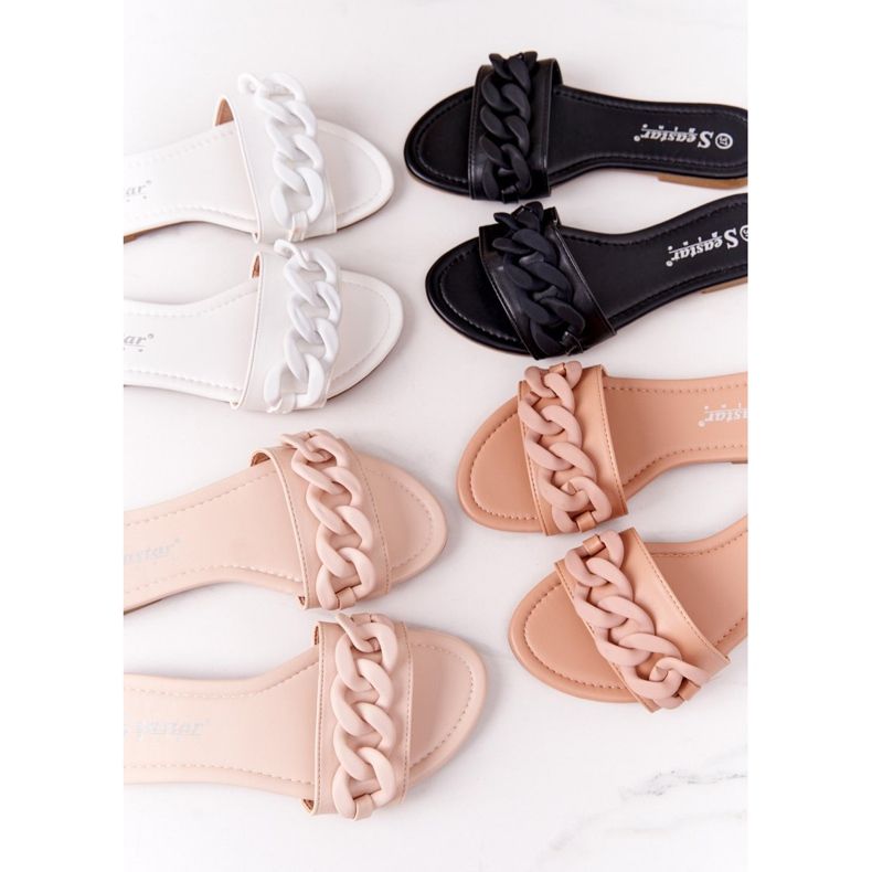 PS1 Zapatillas de Piel con Cadena Blanca Paso a Paso blanco 2