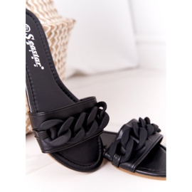 PS1 Zapatillas de Piel con Cadena Negra Paso a Paso negro 9