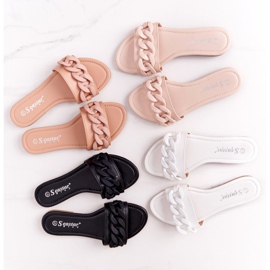 PS1 Pantuflas De Piel Con Cadena Beige Paso A Paso 2 PS1 Pantuflas De Piel Con Cadena Beige Paso A Paso 2