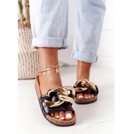 PS1 Chanclas negras con cadena Black Last Dance negro 2