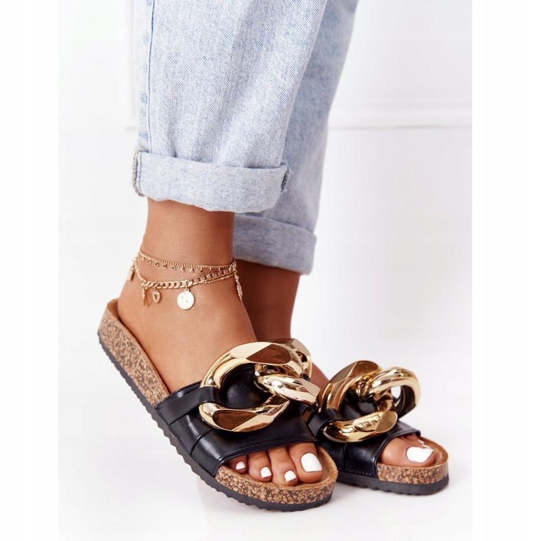 PS1 Chanclas negras con cadena Black Last Dance negro 1