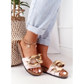 Chanclas beige con cadena beige Last Dance 2