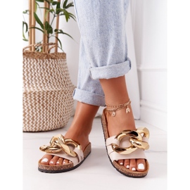 Chanclas beige con cadena beige Last Dance 3