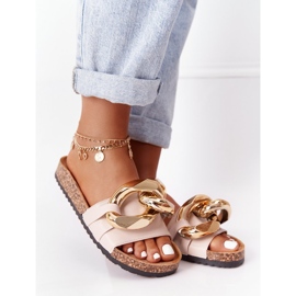 Chanclas beige con cadena beige Last Dance 6