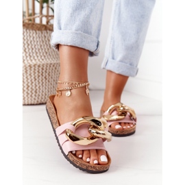 Chanclas rosas con cadena Pink Last Dance rosado 2