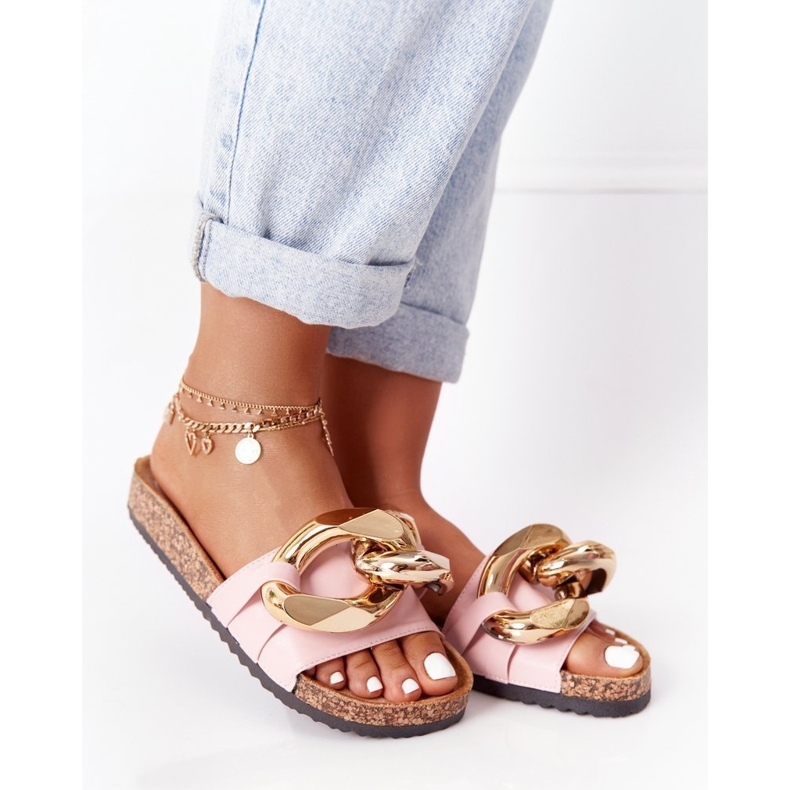 Chanclas rosas con cadena Pink Last Dance 1