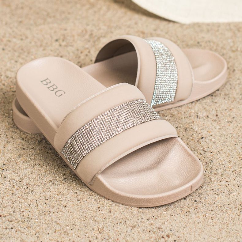 SHELOVET Pantuflas Con Circonita Cúbica beige 2