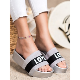 SHELOVET Zapatillas en la plataforma del amor gris 1