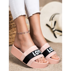 SHELOVET Zapatillas en la plataforma del amor rosado 3