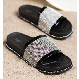 SHELOVET Pantuflas Negras Brillantes negro 3