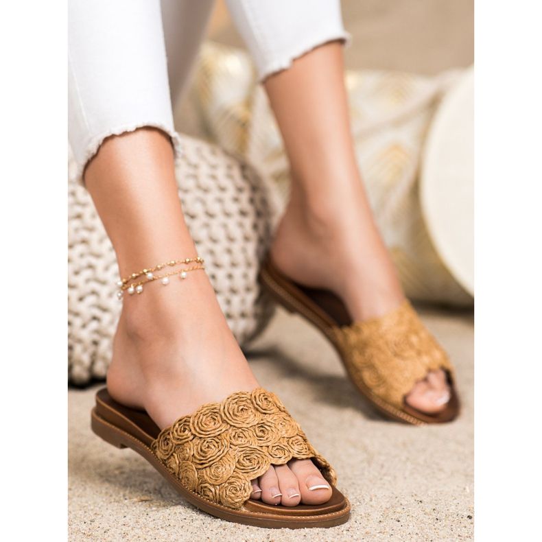 SHELOVET Pantuflas Trenzadas Marrones marrón 1