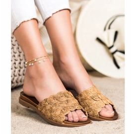 SHELOVET Pantuflas Trenzadas Marrones marrón 3
