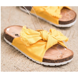 Forever Folie Cómodas pantuflas textiles amarillo 2