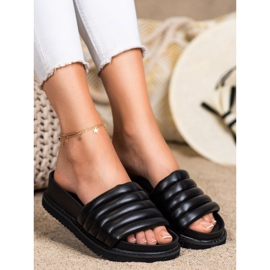 Seastar Pantuflas de Piel Eco Ligera negro 2