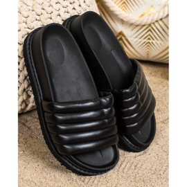 Seastar Pantuflas de Piel Eco Ligera negro 3