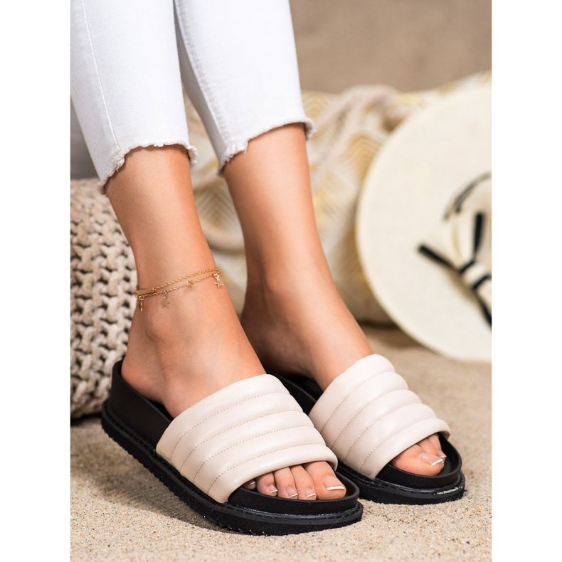 Seastar Pantuflas de Piel Eco Ligera beige 2