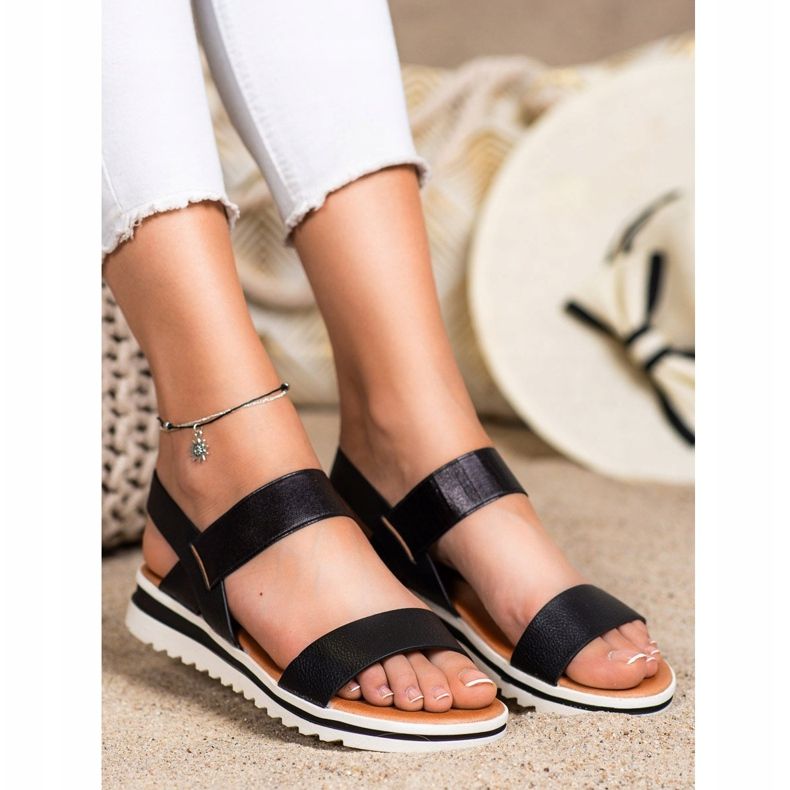 Best Shoes Sandalias sin cordones de moda negro 1