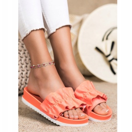 SHELOVET Zapatillas de coral en la plataforma naranja rosa 2