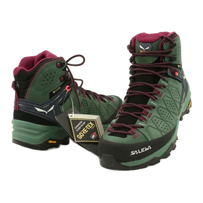 Zapatos de trekking Salewa Ws Alp Trainer 2 Mid Gtx W 61383-5085 negro verde 3