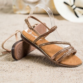 Fama Sandalias planas elegantes dorado 1