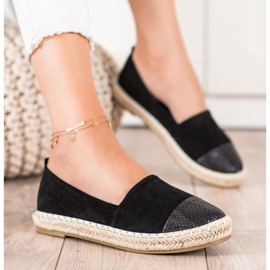 Bestelle Alpargatas Con Inserción De Estampado De Serpiente negro 1