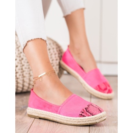 Bestelle Alpargatas Con Inserción De Estampado De Serpiente rosado 2